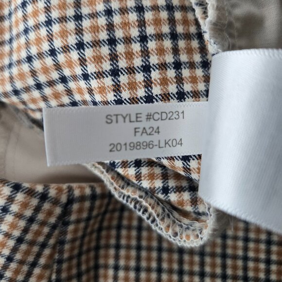 J Cew Crop Flare Pants 14 Tan Gingham Plaid Heritage Career Dress Preppy Trouser - Picture 9 of 14